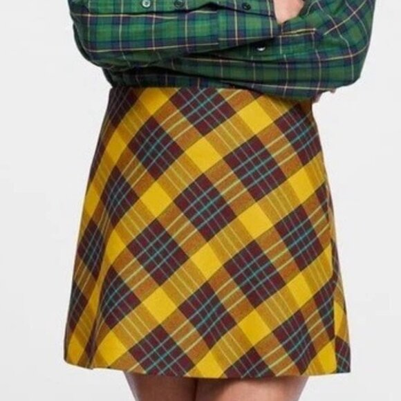 ZARA PLAID MINI SKIRT Y2K AUTUMN COLORS SMALL - Picture 3 of 8